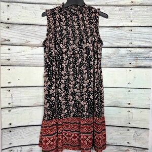 Maurices Black Floral Midi Dress Womens Medium